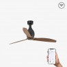 Faro Mini Eterfan Ventilateur de Plafond 128 cm Noir Mat/Noyer Smart Fan