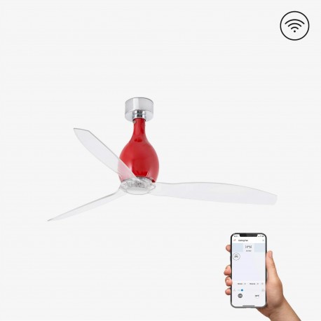 Ventilador de Techo Faro Mini Eterfan 128cm Rojo Brillo Smart Fan