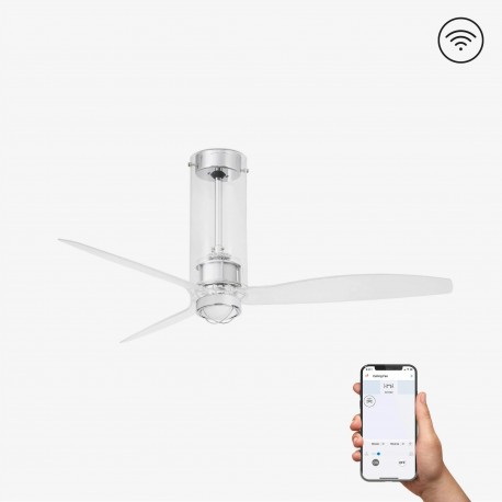 Ventilador de Techo Faro Tube Fan DC 128cm Transparente Con luz Smart Fan