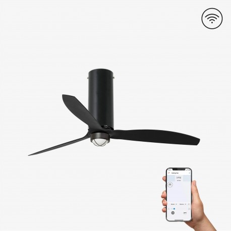 Ventilador de Techo Faro Tube Fan DC 128cm Negro Mate Con luz Smart Fan