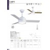 Ventilador de Techo LED Jueric Carpi DC 107cm Blanco Aspas Blanco/Haya