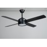 Ventilador de Techo LED Jueric Carpi DC 132cm Negro Aspas Negro/Madera Oscura