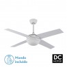 Ventilateur de Plafond Fabrilamp Ciro DC Blanc 117cm Pales Blanc/Hêtre