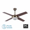 Ventilador de Techo Fabrilamp Ciro DC Cuero 117cm Palas Cerezo/Nogal