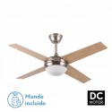 Ventilador de Techo Fabrilamp Ciro DC Níquel 117cm Palas Plata/Haya