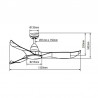 Ventilateur de plafond DC Wave Martec 132cm sans lumière