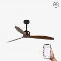 Ventilador de Techo Faro Copper Fan 128cm Negro/Nogal Sin Luz Smart Fan