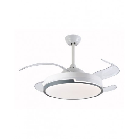 Ventilador de Techo Led Retráctil Brasil Motor DC Blanco