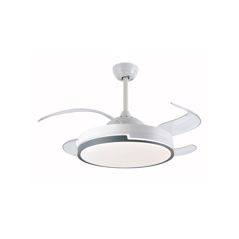 VENTILADOR DE TECHO CON LUZ LED Y MOTOR DC MODELO S-BEL BLANCO