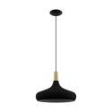 Lámpara Colgante Eglo Sabinar Negro 1xE27 Ø 40 cm