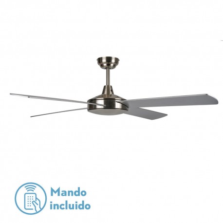 Ventilador de Techo Fabrilamp Ostro Níquel 4 Palas Níquel/Plata Sin Luz