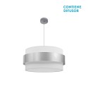 Lámpara Colgante Bremen Cromo/Blanco-Plata 3XE27 50cm