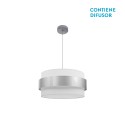 Lámpara Colgante Bremen Cromo/Blanco-Plata 3XE27 40cm