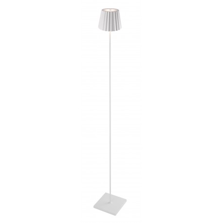 Lámpara de Pie Exterior Mantra K2 Blanco Pulido Luz Cálida con Farol 2,2W