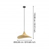 Suspension Eglo Haxey Bois Naturel Boho LED 1xE27