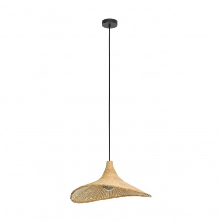 Lámpara Colgante Eglo Haxey Madera Natural Boho LED 1xE27