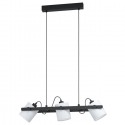 Lámpara Colgante Lineal de Focos Eglo Hornwood LED Negro Blanco 3xE27