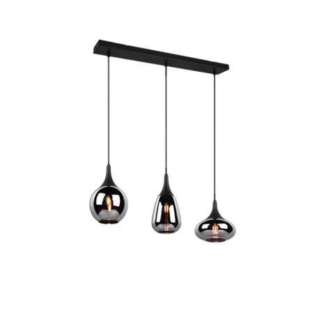 Lámpara Colgante Lineal Trio Lumina Estera Negra 3xE14 68cm