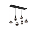 Lámpara Colgante Lineal Trio Lumina Estera Negra 6xE14 93cm