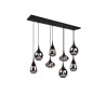 Lámpara Colgante Lineal Trio Lumina Estera Negra 8xE14 121cm