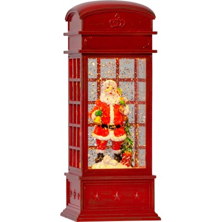 Adorno Santa en cabina Teléfono Navidad