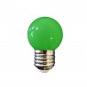 Pack 5 Bombillas esférica LED E27 1.5W 80lm Ø4.3x7cm Verde especial Guirnalda