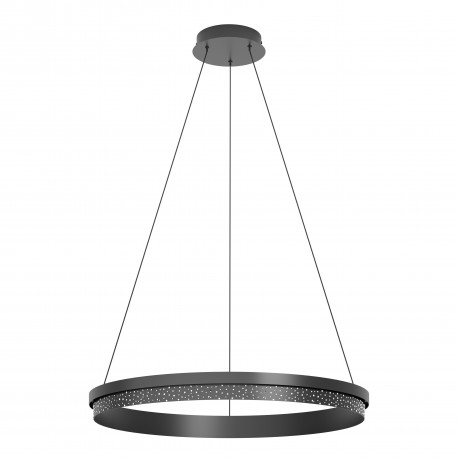 Lámpara Colgante Eglo Montemilone Negro con Swarovski Ø 80cm