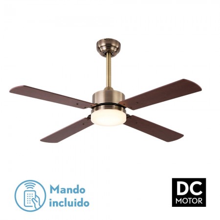 Ventilador de Techo Fabrilamp Hupe DC Cuero Palas Cerezo/Nogal 18W CCT