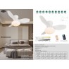 Ventilador de Techo LED P&B Tulip Blanco Motor DC Bluetooth