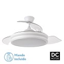 Ventilador de Techo Led Retractil Bayomo Motor DC Blanco Ø108cm