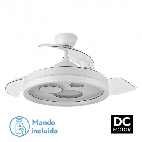 Ventilador de Techo LED Retráctil Turia Motor DC Blanco