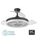 Ventilador de Techo LED Retráctil Turia Motor DC Negro/Blanco