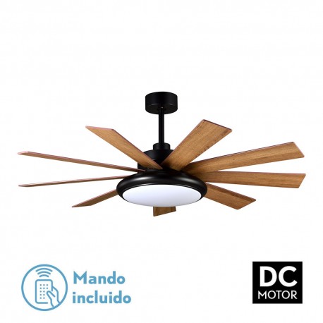 Ventilador de Techo Fabrilamp Pireo DC Negro Palas Roble/Haya 32W CCT