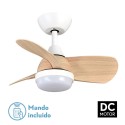 Ventilador de Techo Fabrilamp Pirdo DC Blanco/Haya 24W 2400lm CCT