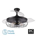 Ventilador de Techo LED Retráctil CONCON Motor DC Negro