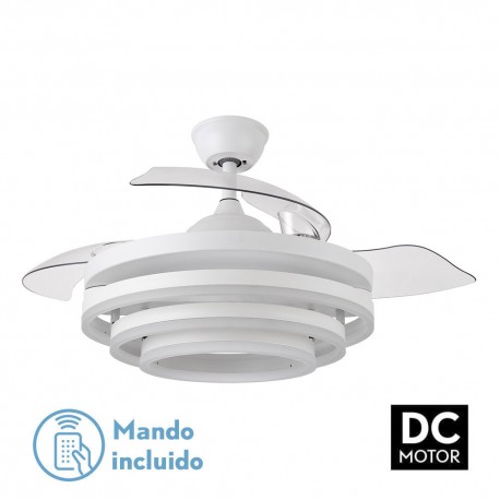 Ventilador de Techo LED Retráctil Kai Motor DC Blanco