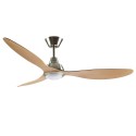 Ventilador de Techo Interlusa Delfos Níquel/Haya DC 3 Aspas Ø132cm