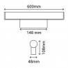 Aplique de Pared Sulion Caspio Cromo/Blanco 12W 60cm IP44