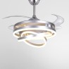 Interlusa Sfera Argent Ventilateur de Plafond Rétractable 4 Pales Ø108cm