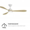 Ventilador de Techo Sulion Tonda Blanco DC Palas Madera Clara 132cm