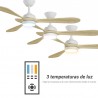 Ventilador de Techo Sulion Tonda Blanco DC Palas Madera Clara 132cm