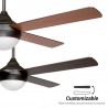 Ventilateur de plafond Sulion Baloob DC marron et pales en bois clair/foncé