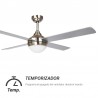 Ventilador de Techo Sulion Baloob Motor DC Níquel y Palas Gris/Madera