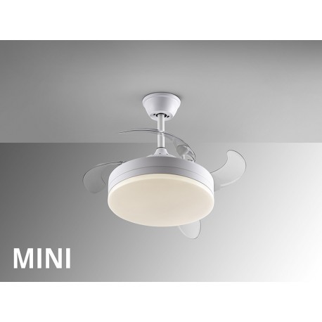 Ventilateur de plafond Schuller moteur CC rétractable Vento Mini Full White