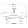 Ventilador de Techo Interlusa Robin Blanco Retráctil 4 Aspas Ø107cm