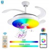 Ventilador de Techo Led Retráctil Mina L Motor DC Blanco Música Smart Home