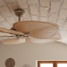 Ventilador de Techo Sulion Lola Cuero 132cm Aspas Hoja de Palma Madera