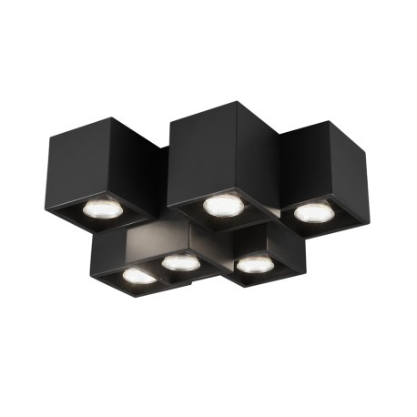 Plafón de Techo Led Trio Fernando Negro Mate 6xGU10