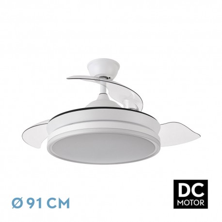 Ventilador de Techo Led Retractil Bayomo Motor DC Blanco Ø91cm