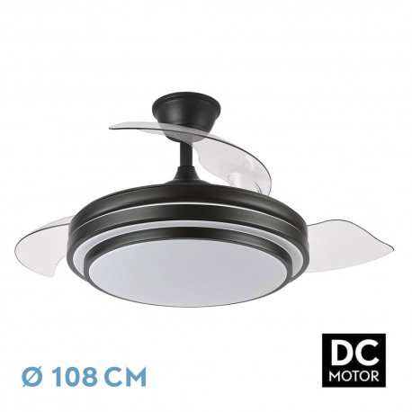 Ventilador de Techo Fabrilamp Ibe Negro Retráctil Ø108cm